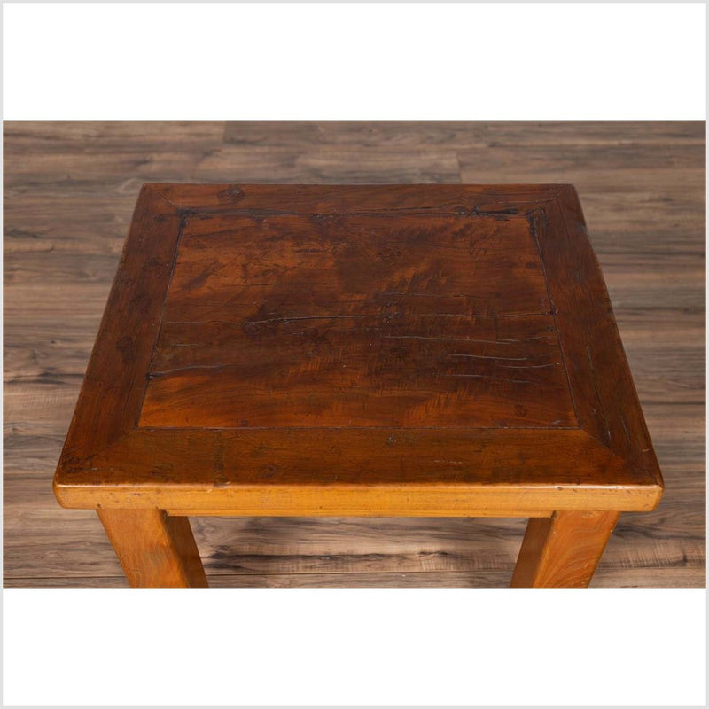 Chinese Vintage Natural Wood Side Table with Square Legs and Contemporary Design-YN6183-6. Asian & Chinese Furniture, Art, Antiques, Vintage Home Décor for sale at FEA Home
