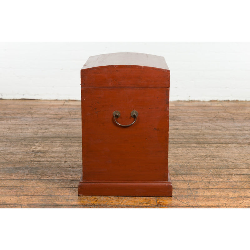 This-is-a-picture-of-a-Chinese Vintage Red Lacquer Wedding Chest with Gilded Calligraphy and Drawer-image-position-16-style-YN7651-Shop-for-Vintage-and-Antique-Asian-and-Chinese-Furniture-for-sale-at-FEA Home-NYC