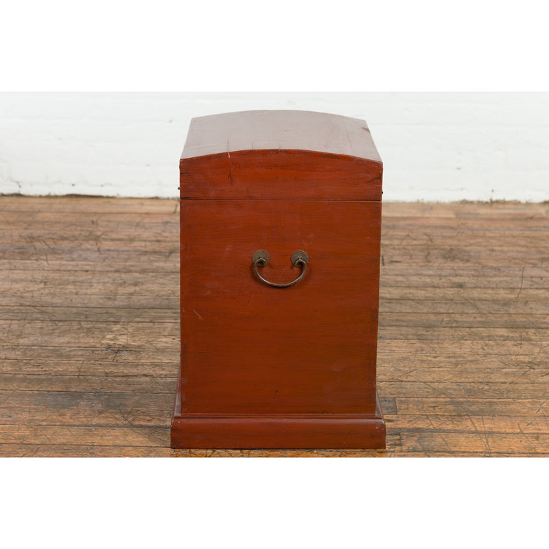 This-is-a-picture-of-a-Chinese Vintage Red Lacquer Wedding Chest with Gilded Calligraphy and Drawer-image-position-18-style-YN7651-Shop-for-Vintage-and-Antique-Asian-and-Chinese-Furniture-for-sale-at-FEA Home-NYC