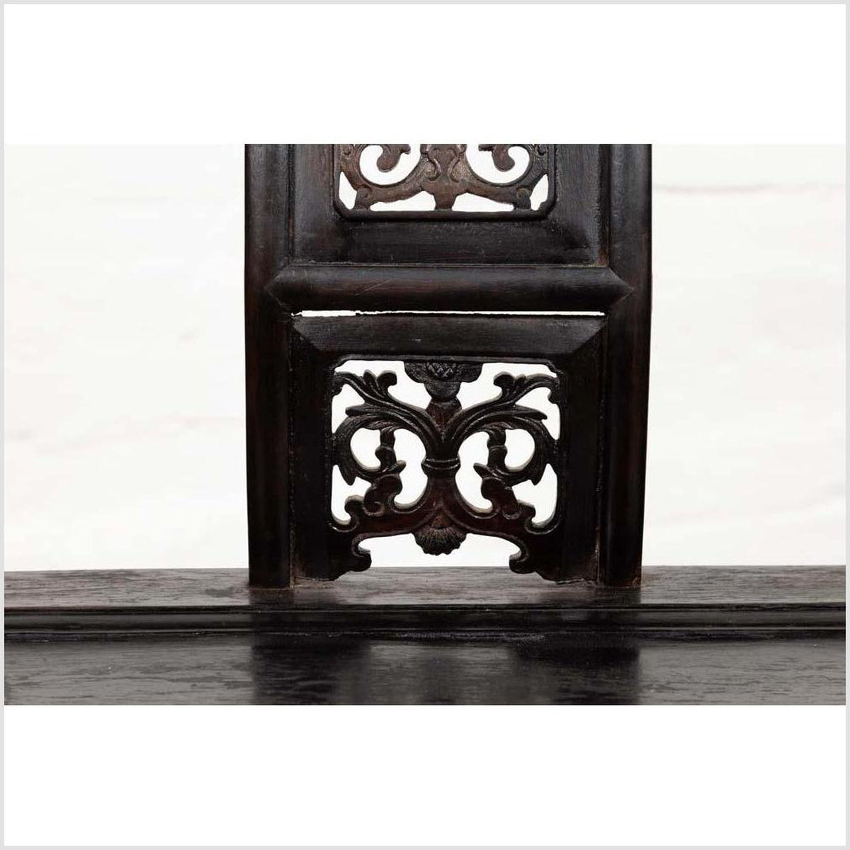 Chinese Wedding Chair with Curvy Pierced Splat, Serpentine Arms and Dark Patina-10. Asian &amp; Chinese Furniture, Art, Antiques, Vintage Home Décor for sale at FEA Home