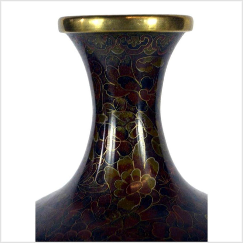 Cloisonne Brown Vase-YNE603-3. Asian & Chinese Furniture, Art, Antiques, Vintage Home Décor for sale at FEA Home