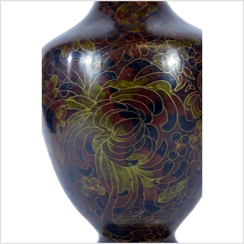 Cloisonne Brown Vase-YNE603-5. Asian & Chinese Furniture, Art, Antiques, Vintage Home Décor for sale at FEA Home