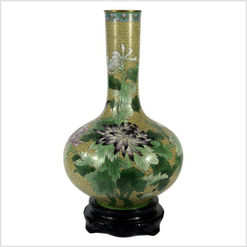 Cloisonne Green Vase- Asian Antiques, Vintage Home Decor & Chinese Furniture - FEA Home