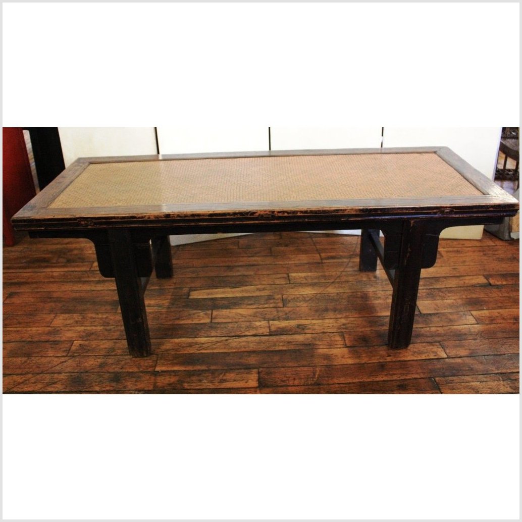 Coffee Table with Woven Rattan Top-1. Asian & Chinese Furniture, Art, Antiques, Vintage Home Décor for sale at FEA Home