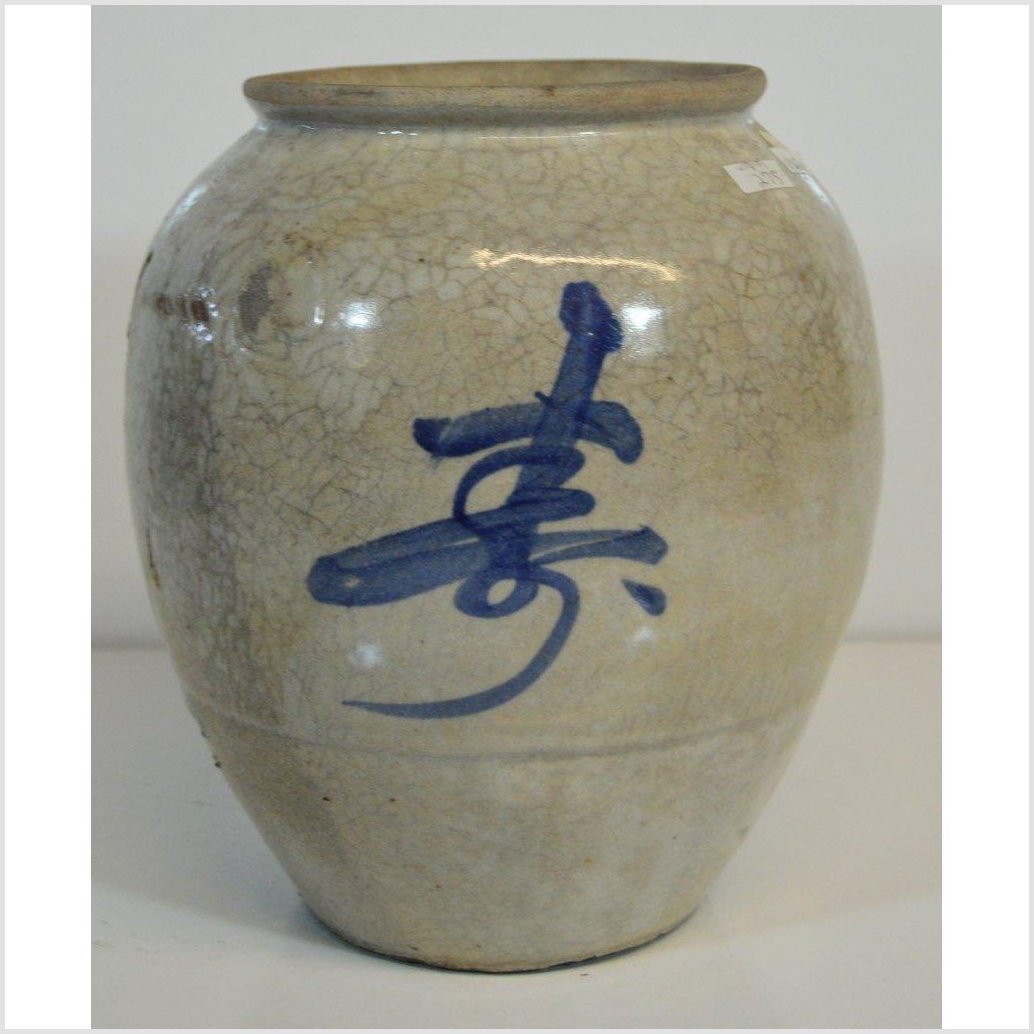 Antique Painted Japanese Crackle Vase-4. Asian &amp; Chinese Furniture, Art, Antiques, Vintage Home Décor for sale at FEA Home