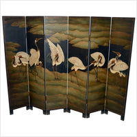 Crane Screen- Asian Antiques, Vintage Home Decor & Chinese Furniture - FEA Home