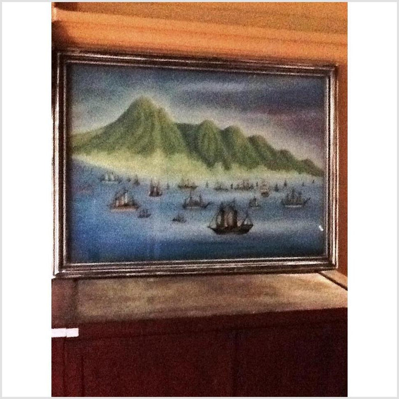 Custom Framed Painting On Glass- Asian Antiques, Vintage Home Decor & Chinese Furniture - FEA Home