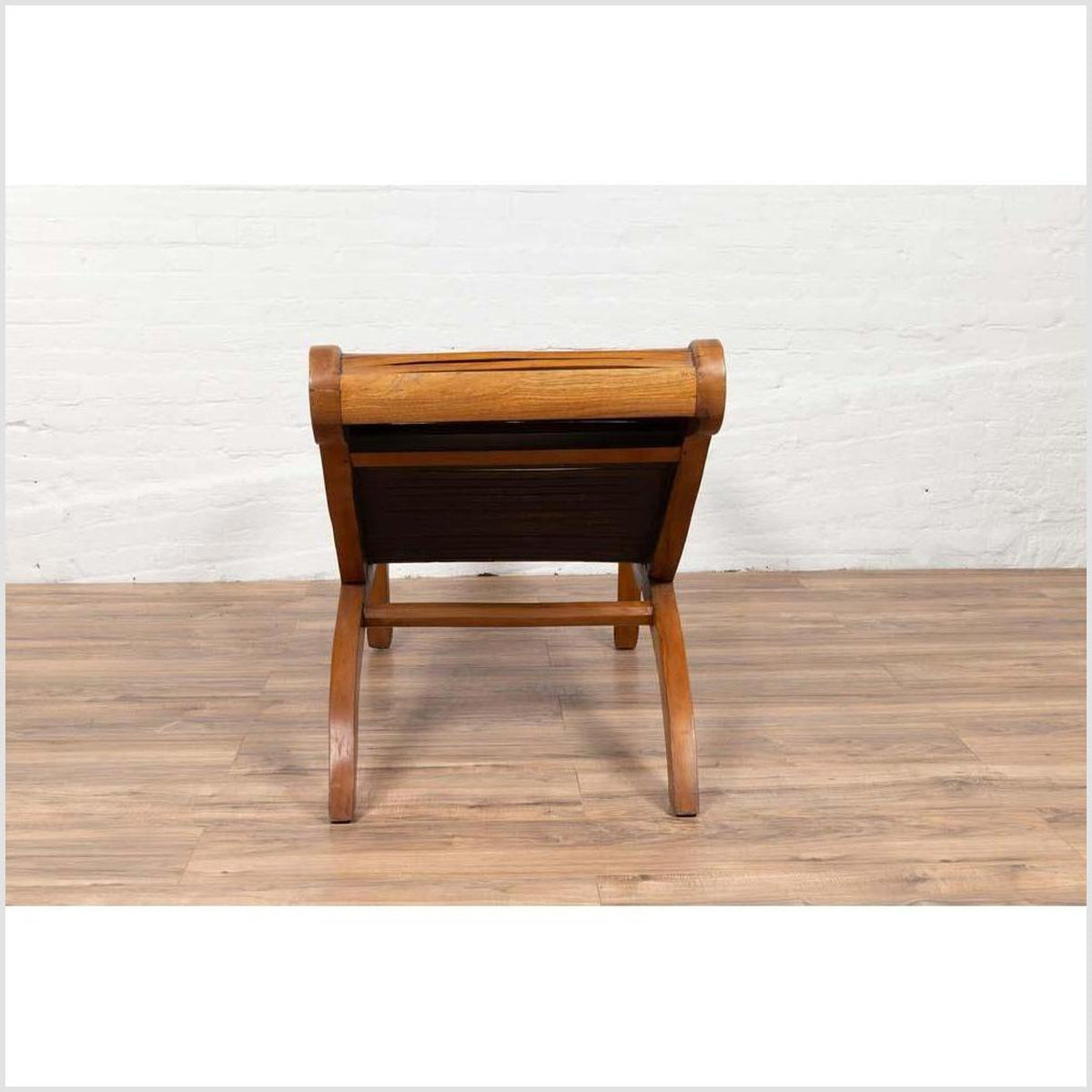 Dutch Colonial Indonesian Plantation Lounge Chair with Curving Seat and Slats-9. Asian &amp; Chinese Furniture, Art, Antiques, Vintage Home Décor for sale at FEA Home