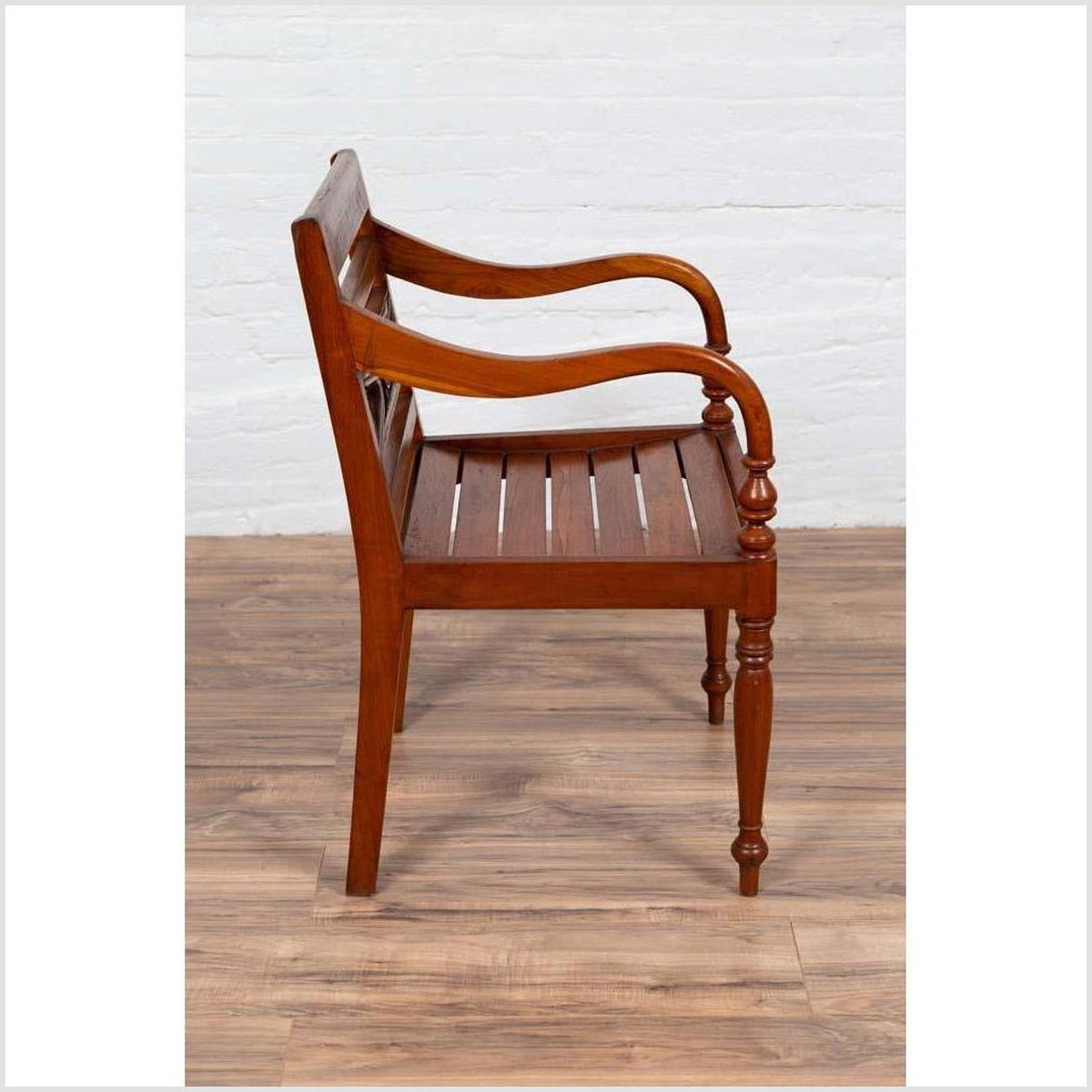 Early 20th Century Captain&#39;s Chair from Bali with Slatted Wood-11. Asian &amp; Chinese Furniture, Art, Antiques, Vintage Home Décor for sale at FEA Home