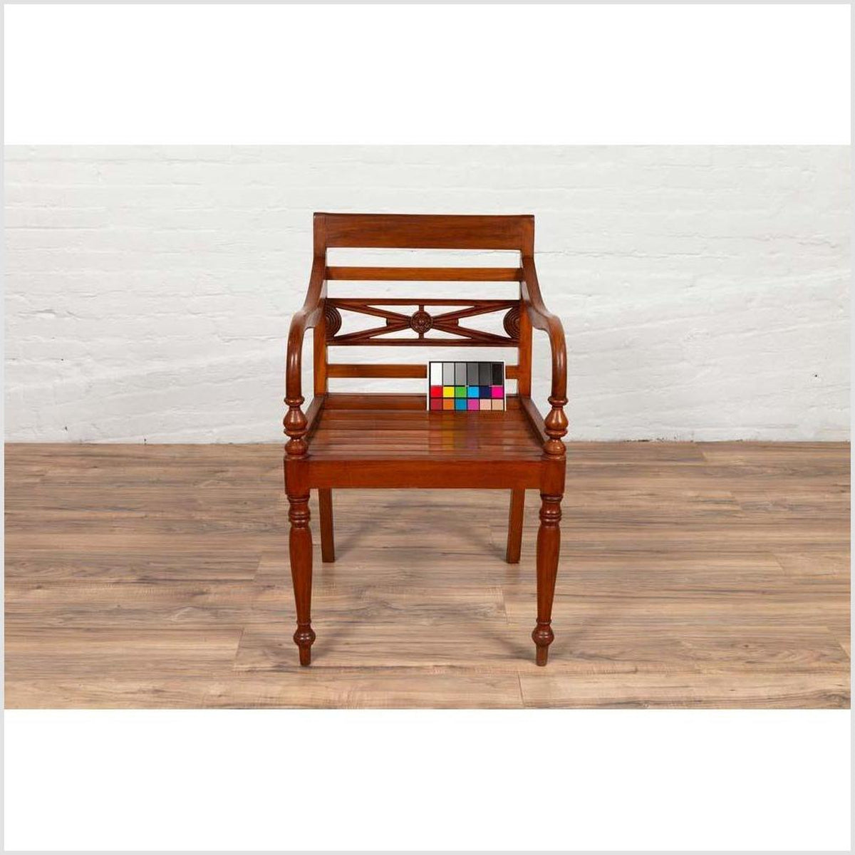 Early 20th Century Captain&#39;s Chair from Bali with Slatted Wood-4. Asian &amp; Chinese Furniture, Art, Antiques, Vintage Home Décor for sale at FEA Home