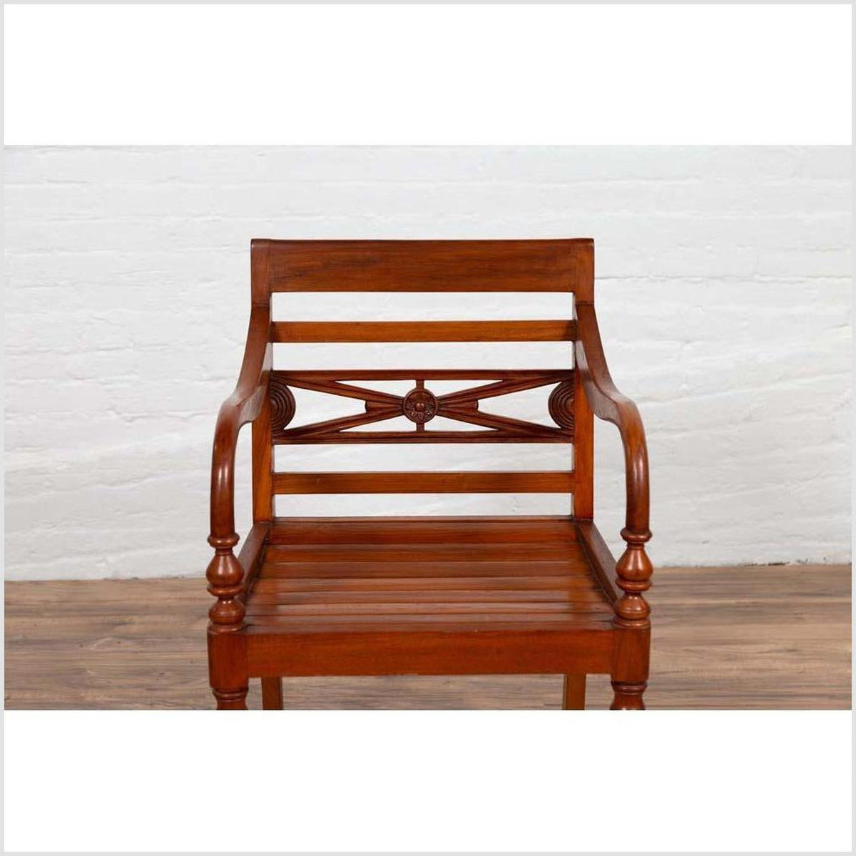 Early 20th Century Captain&#39;s Chair from Bali with Slatted Wood-5. Asian &amp; Chinese Furniture, Art, Antiques, Vintage Home Décor for sale at FEA Home