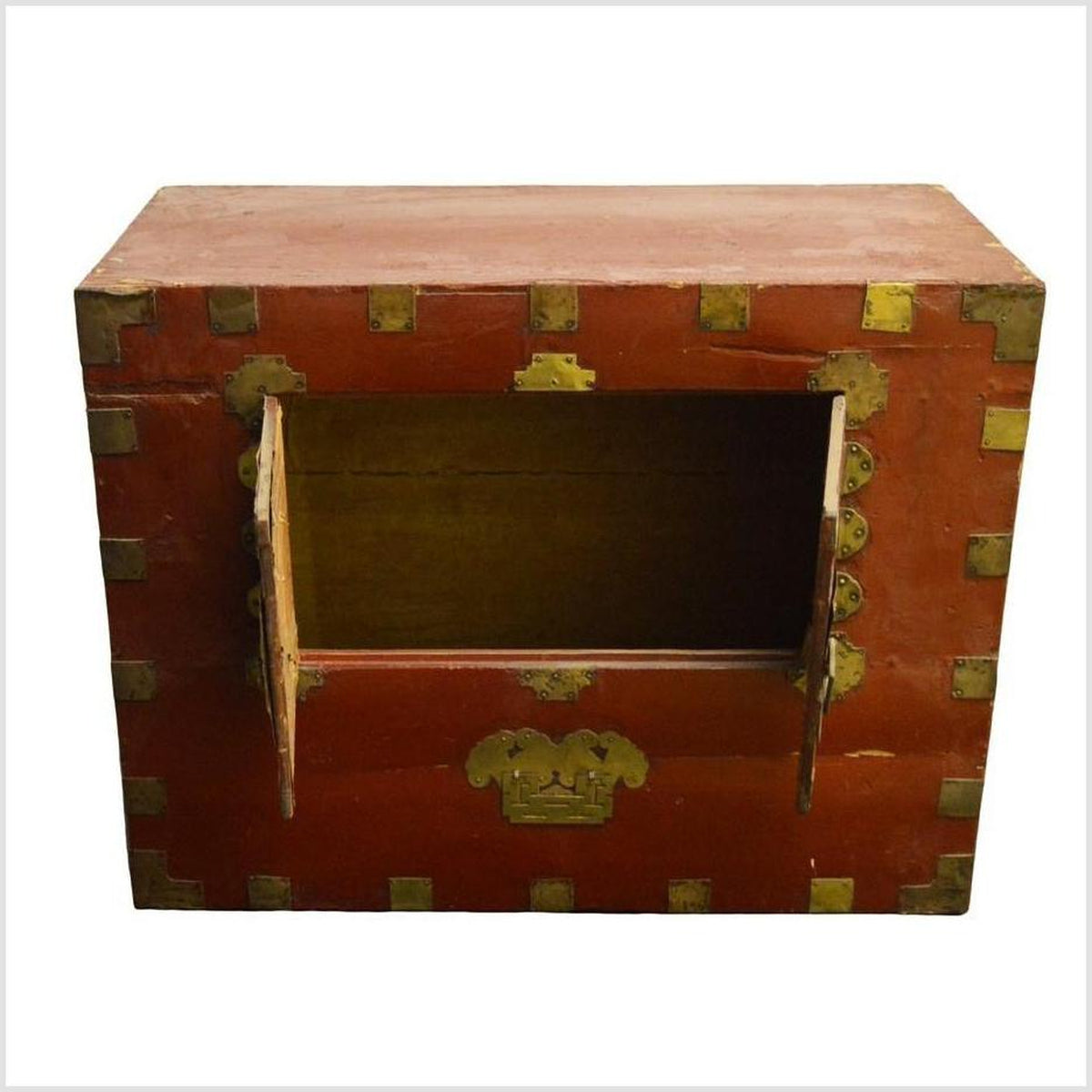 Early 20th Century Korean Chest with Double Doors and Traditional Brass-2. Asian & Chinese Furniture, Art, Antiques, Vintage Home Décor for sale at FEA Home