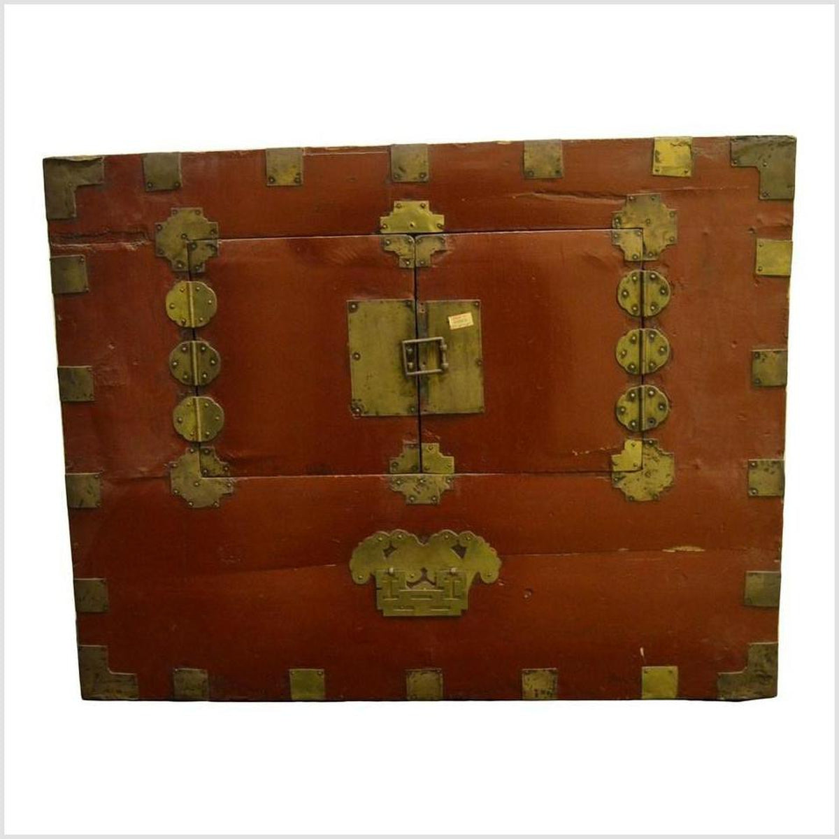 Early 20th Century Korean Chest with Double Doors and Traditional Brass-1. Asian & Chinese Furniture, Art, Antiques, Vintage Home Décor for sale at FEA Home