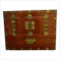 Early 20th Century Korean Chest with Double Doors and Traditional Brass