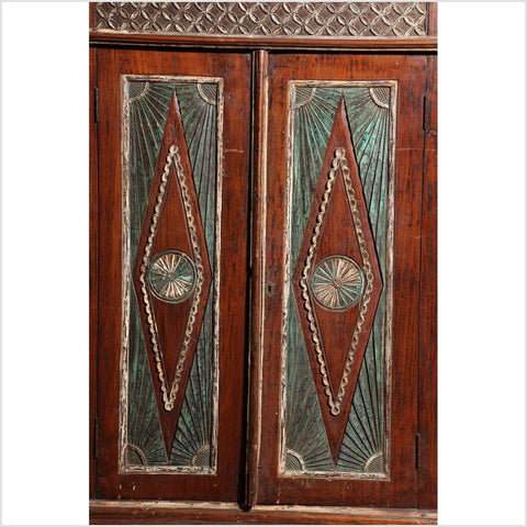 Early 20th Century Two-Door Painted Teak Javanese Cabinet with Diamond Patterns-YN2117-3. Asian & Chinese Furniture, Art, Antiques, Vintage Home Décor for sale at FEA Home
