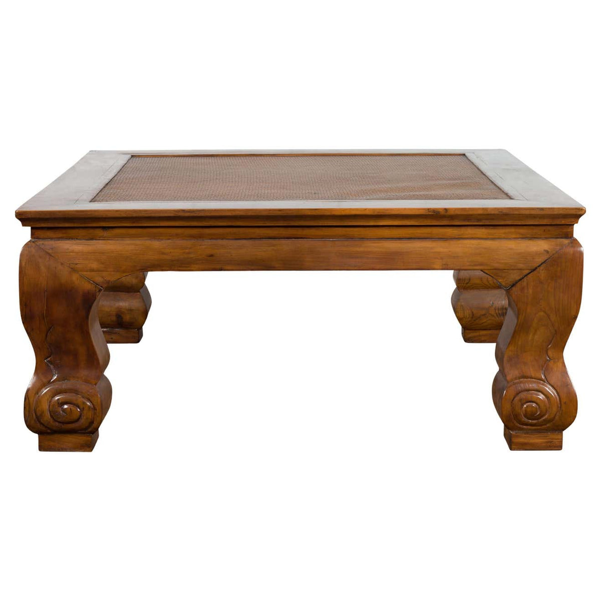 Chinese 19th Century Qing Dynasty Coffee Table with Rattan Top Inset-1. Asian & Chinese Furniture, Art, Antiques, Vintage Home Décor for sale at FEA Home