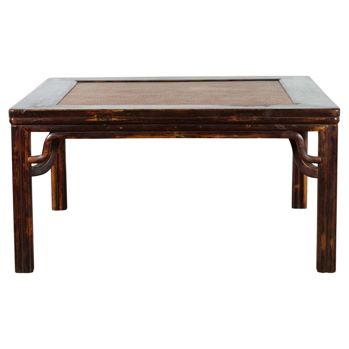 Chinese Ming Dynasty Style Wooden Coffee Table with Hand-Woven Rattan Top-1. Asian & Chinese Furniture, Art, Antiques, Vintage Home Décor for sale at FEA Home