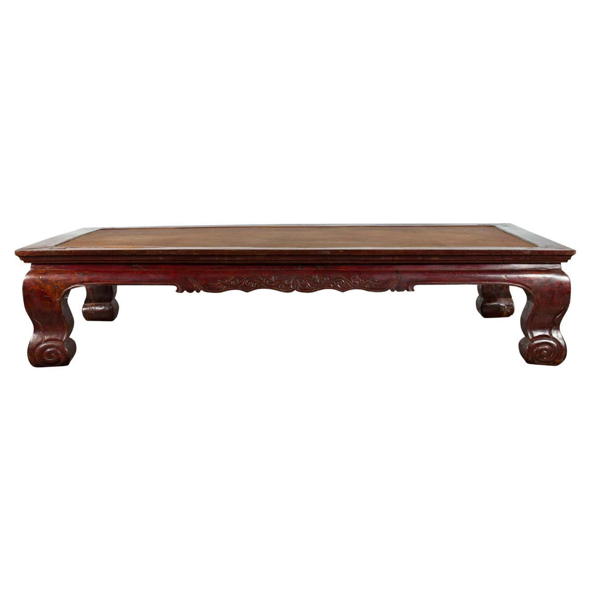 Chinese Qing Dynasty 19th Century Mahogany Stained Coffee Table with Rattan Top-1. Asian & Chinese Furniture, Art, Antiques, Vintage Home Décor for sale at FEA Home