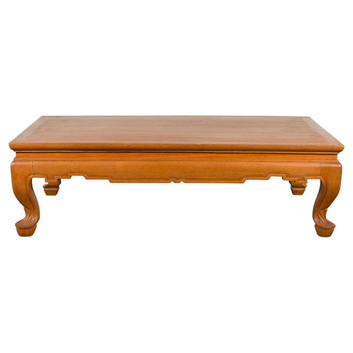 Vintage Thai Coffee Table with Waisted Top, Carved Apron and Cabriole Legs-1. Asian & Chinese Furniture, Art, Antiques, Vintage Home Décor for sale at FEA Home
