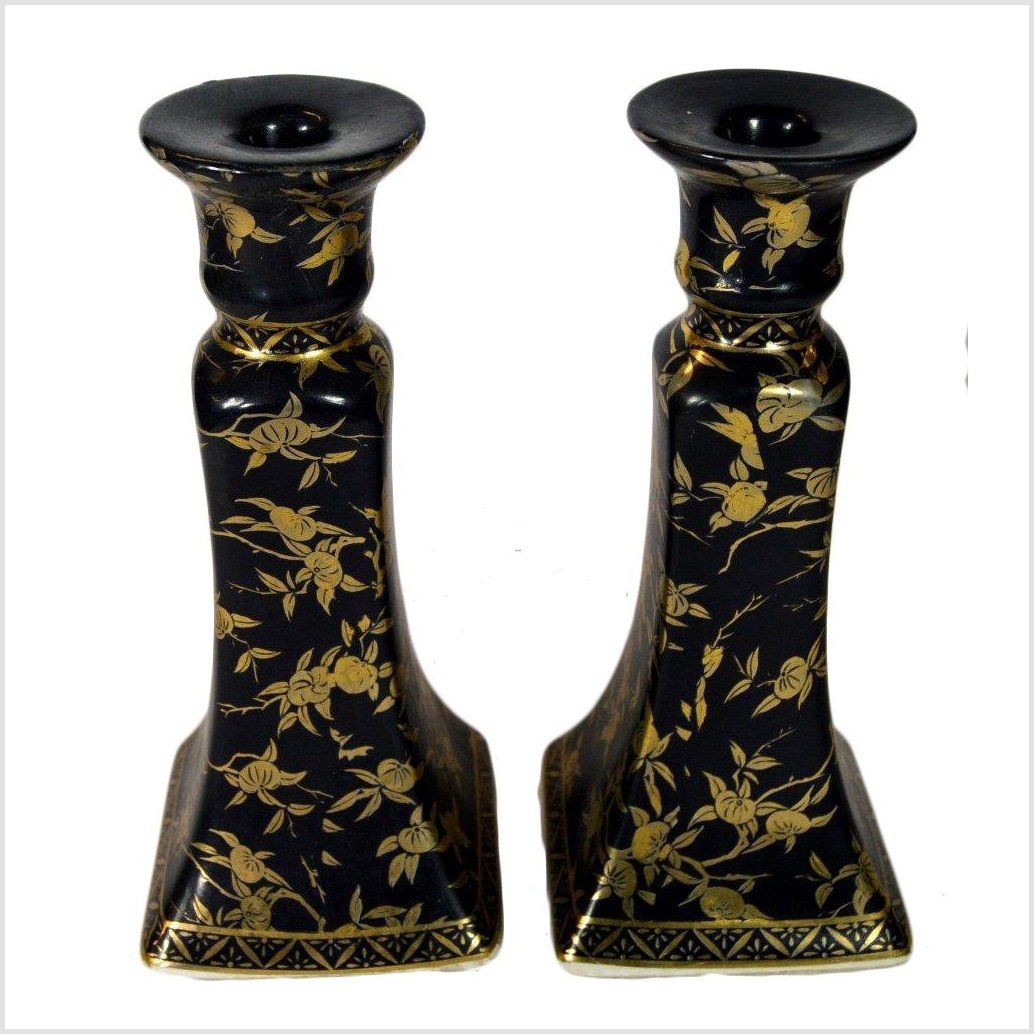 Gilt Ornate Porcelain Candle Holders-2. Asian & Chinese Furniture, Art, Antiques, Vintage Home Décor for sale at FEA Home