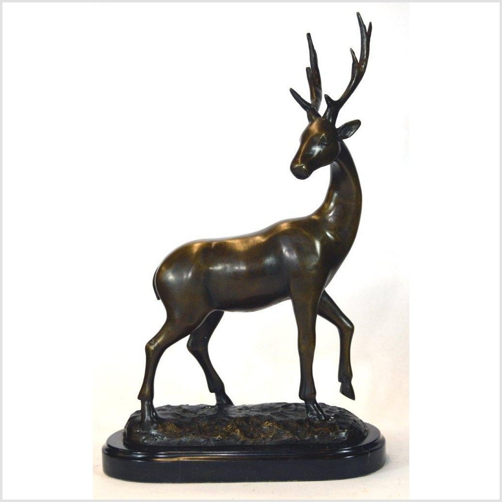Golden Deer Bronze Sculpture-1. Asian & Chinese Furniture, Art, Antiques, Vintage Home Décor for sale at FEA Home