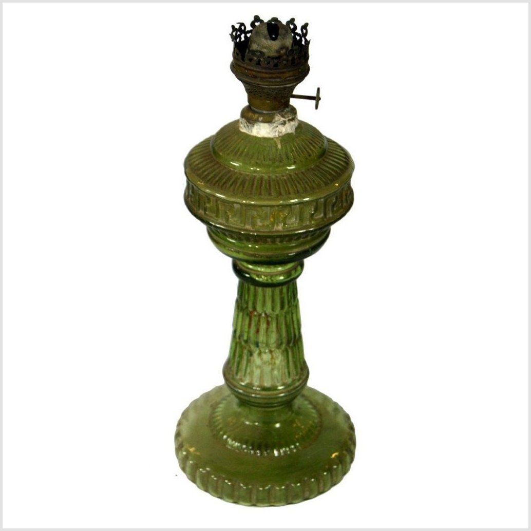 Green Glass Oil Lamp-4. Asian &amp; Chinese Furniture, Art, Antiques, Vintage Home Décor for sale at FEA Home