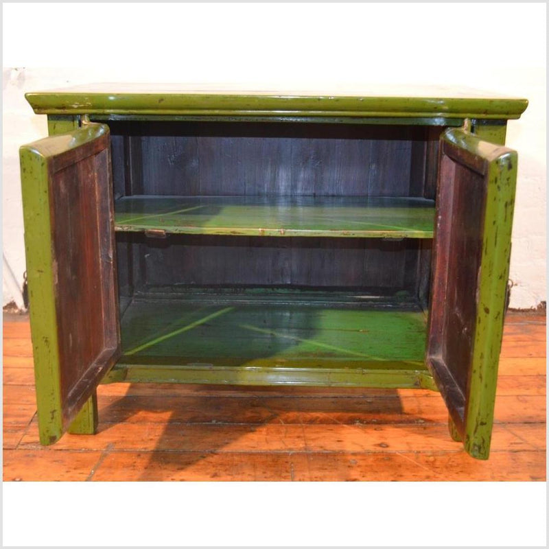 Green Lacquer Cabinet-YN1184-4. Asian & Chinese Furniture, Art, Antiques, Vintage Home Décor for sale at FEA Home