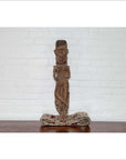 Hand Carved Indian Temple Carving Statue from Gujarat Depicting a Hindu Deity-4. Asian & Chinese Furniture, Art, Antiques, Vintage Home Décor for sale at FEA Home