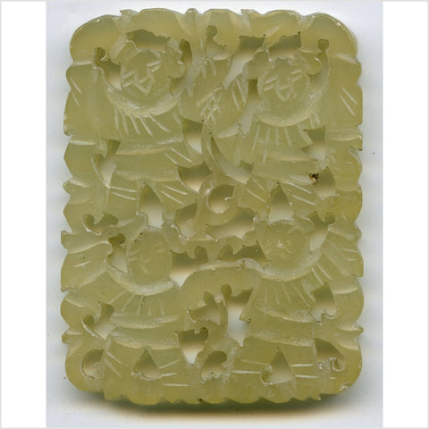 Hand Carved Jade Medallion- Asian Antiques, Vintage Home Decor & Chinese Furniture - FEA Home