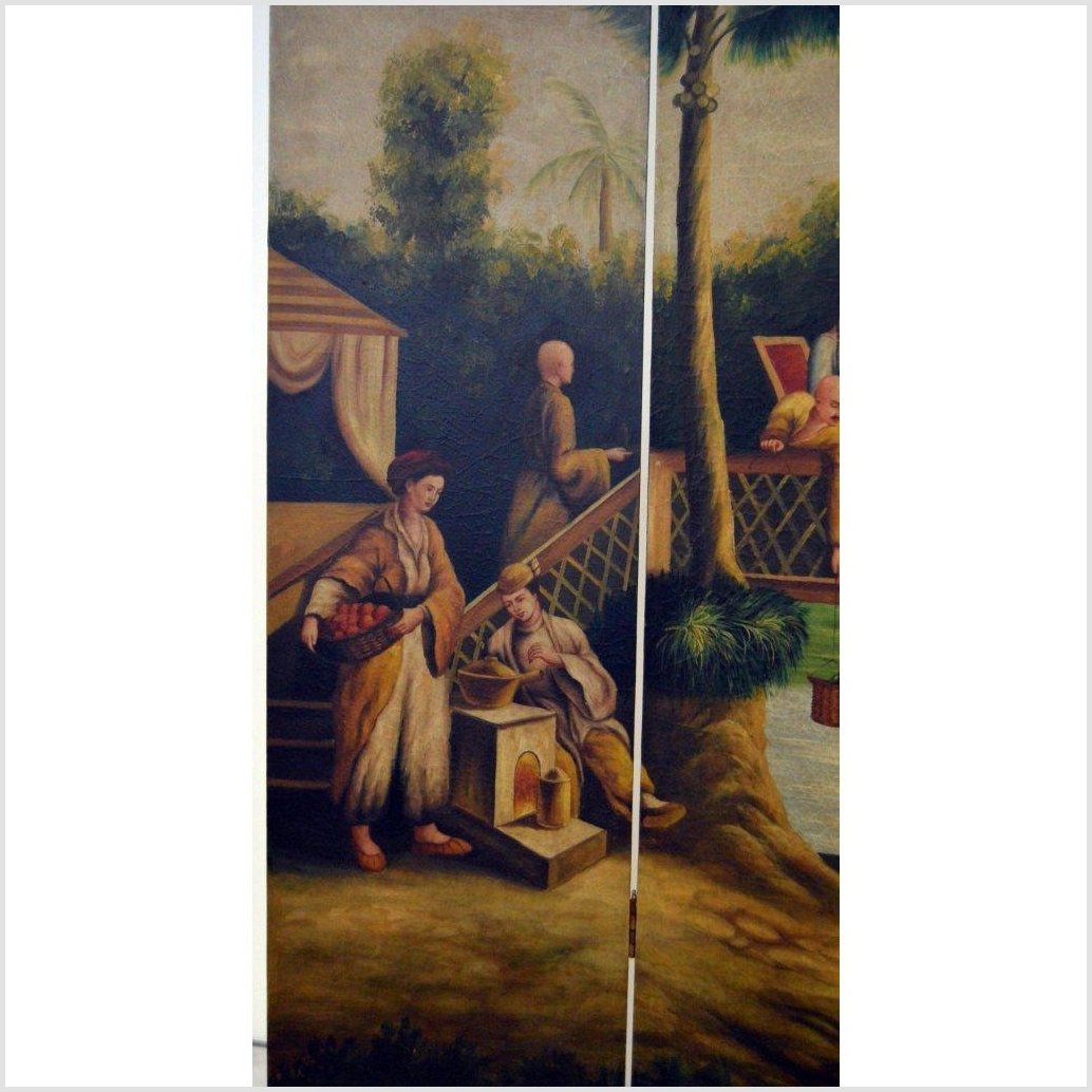 Hand Painted 4 Panel Screen-6. Asian &amp; Chinese Furniture, Art, Antiques, Vintage Home Décor for sale at FEA Home