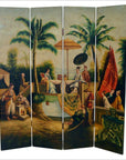 Hand Painted 4 Panel Screen-1. Asian & Chinese Furniture, Art, Antiques, Vintage Home Décor for sale at FEA Home