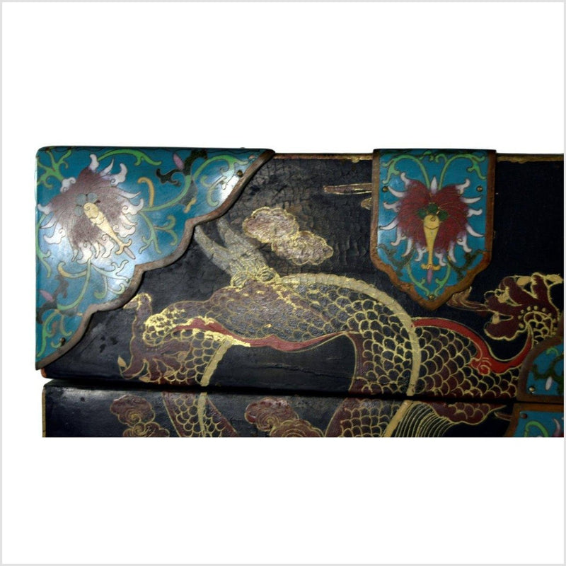 Large Cloisonne Hand Painted Dowry Box 