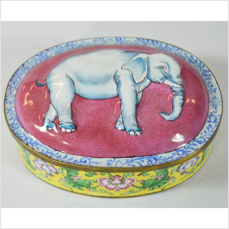 Hand Painted Enamel Box- Asian Antiques, Vintage Home Decor & Chinese Furniture - FEA Home
