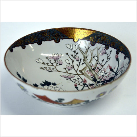 Hand Painted Kutani Porcelain Bowl- Asian Antiques, Vintage Home Decor & Chinese Furniture - FEA Home