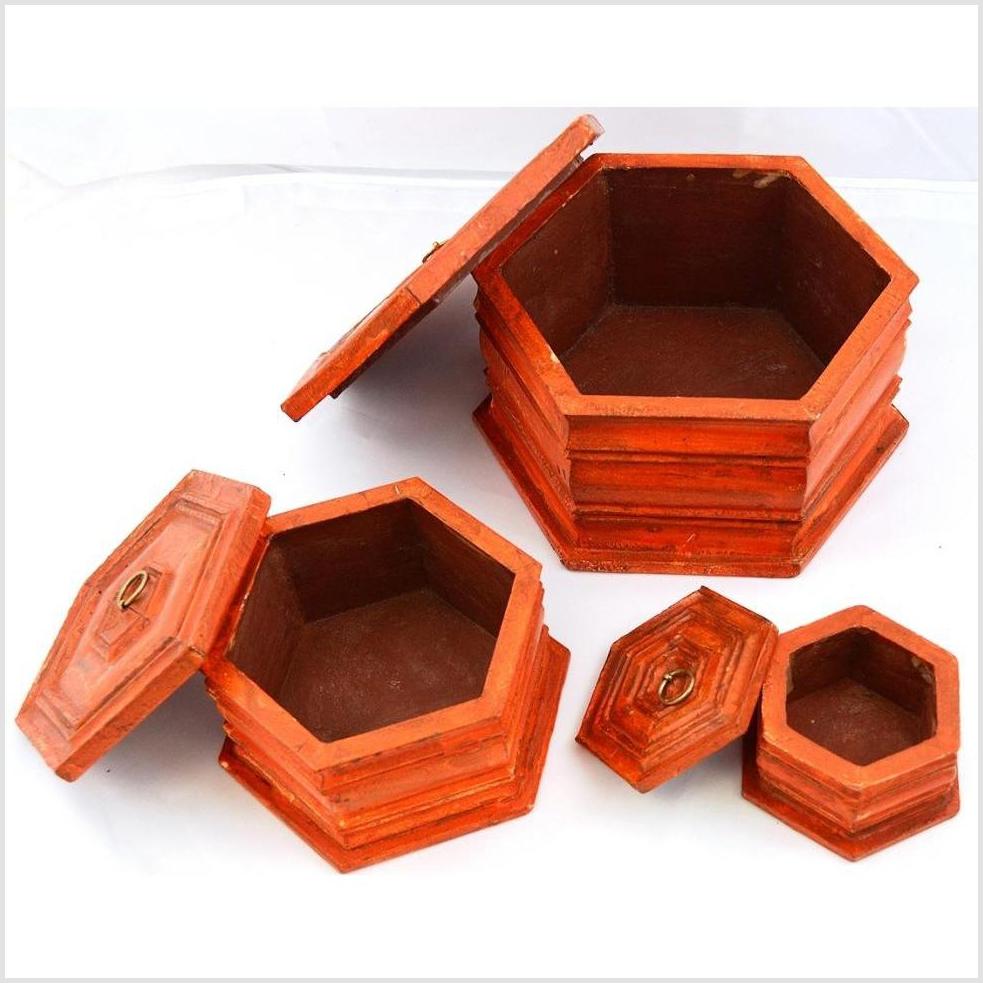 Hand painted Octagonal Box-1. Asian & Chinese Furniture, Art, Antiques, Vintage Home Décor for sale at FEA Home