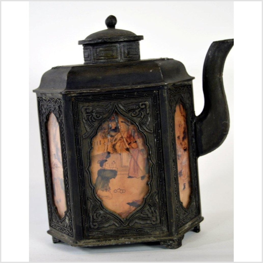 Hand Tooled Pewter Teapot-3. Asian &amp; Chinese Furniture, Art, Antiques, Vintage Home Décor for sale at FEA Home