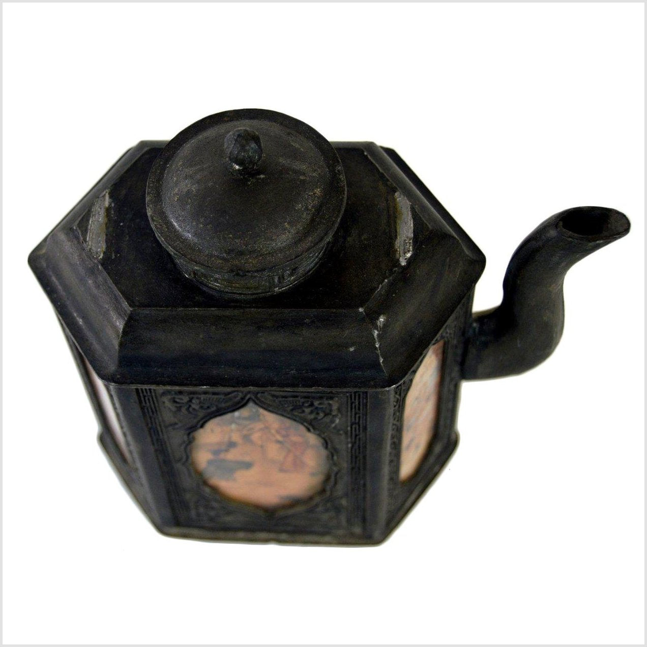 Hand Tooled Pewter Teapot-6. Asian &amp; Chinese Furniture, Art, Antiques, Vintage Home Décor for sale at FEA Home