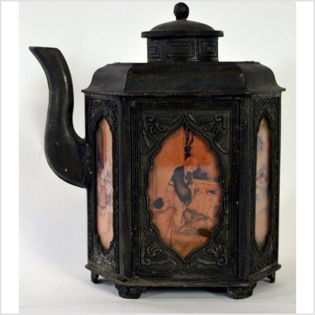 Hand Tooled Pewter Teapot-1. Asian & Chinese Furniture, Art, Antiques, Vintage Home Décor for sale at FEA Home