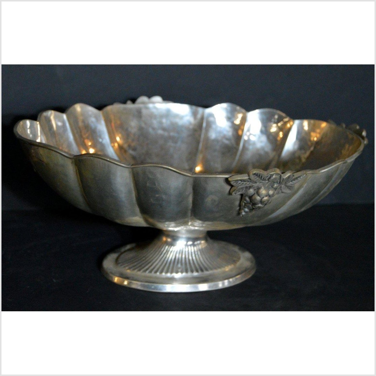 HAND TOOLED SILVER PLATED BOWL-5. Asian &amp; Chinese Furniture, Art, Antiques, Vintage Home Décor for sale at FEA Home