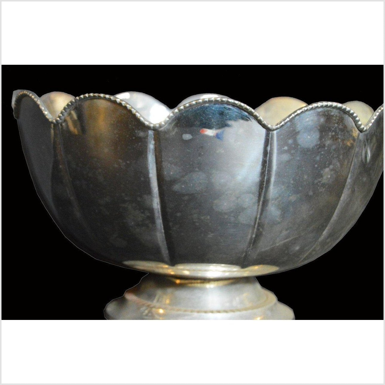 HAND TOOLED SILVER PLATED BOWL-3. Asian &amp; Chinese Furniture, Art, Antiques, Vintage Home Décor for sale at FEA Home