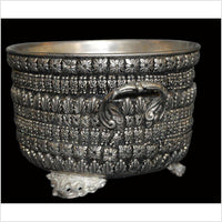 HAND TOOLED SILVER PLATED BOWL