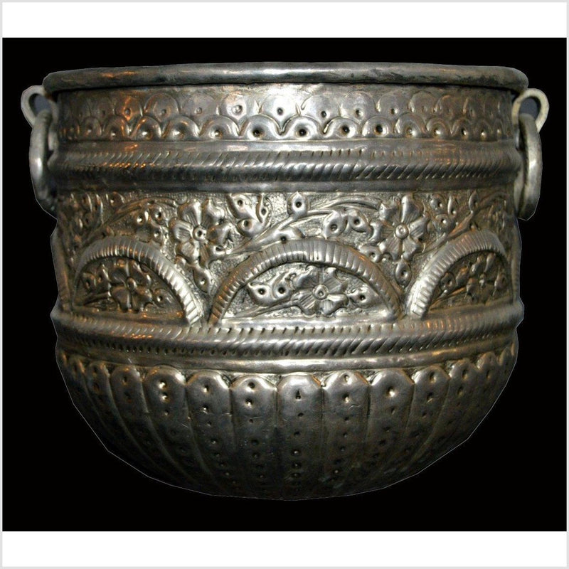 Hand Tooled Silver Plated Ice Bucket- Asian Antiques, Vintage Home Decor & Chinese Furniture - FEA Home