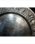 HAND TOOLED SILVER PLATED ORNATE CHARGER-4. Asian & Chinese Furniture, Art, Antiques, Vintage Home Décor for sale at FEA Home