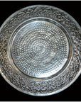 HAND TOOLED SILVER PLATED ORNATE CHARGER-1. Asian & Chinese Furniture, Art, Antiques, Vintage Home Décor for sale at FEA Home