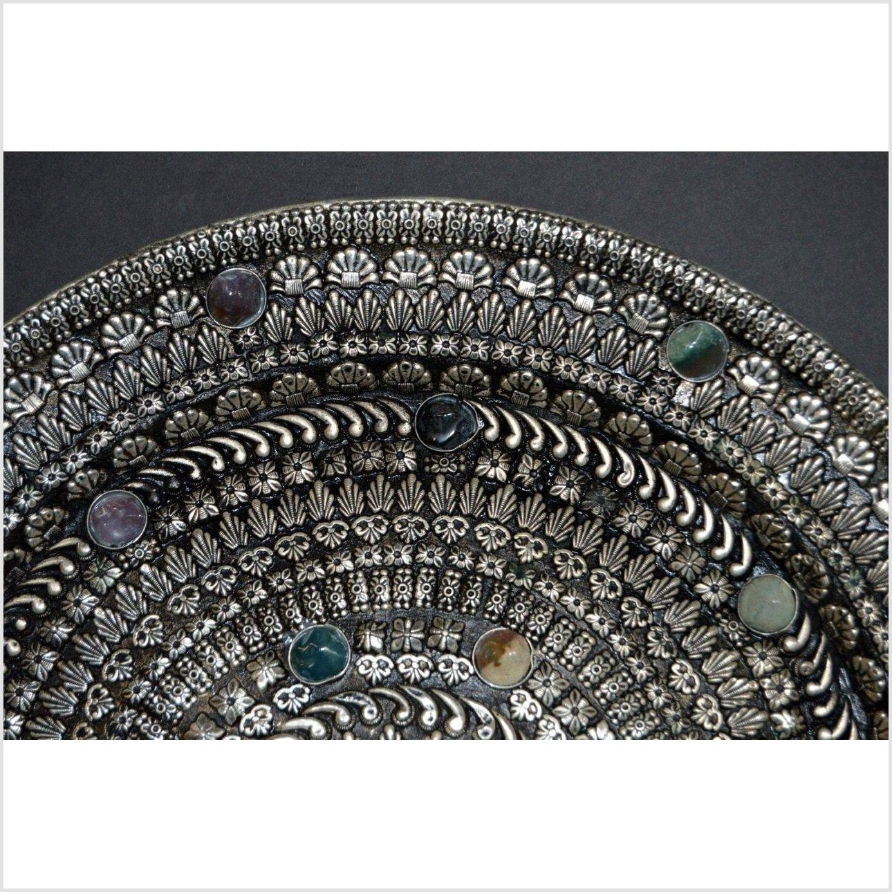 HAND TOOLED SILVER PLATED ORNATE CHARGER-2. Asian &amp; Chinese Furniture, Art, Antiques, Vintage Home Décor for sale at FEA Home