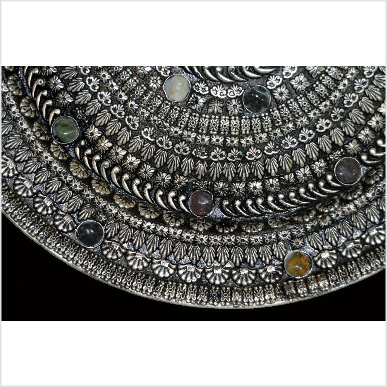 HAND TOOLED SILVER PLATED ORNATE CHARGER-4. Asian &amp; Chinese Furniture, Art, Antiques, Vintage Home Décor for sale at FEA Home
