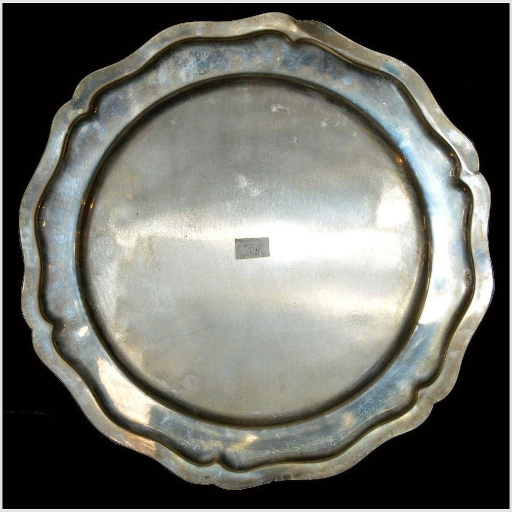 HAND TOOLED SILVER PLATED ORNATE CHARGER-4. Asian &amp; Chinese Furniture, Art, Antiques, Vintage Home Décor for sale at FEA Home