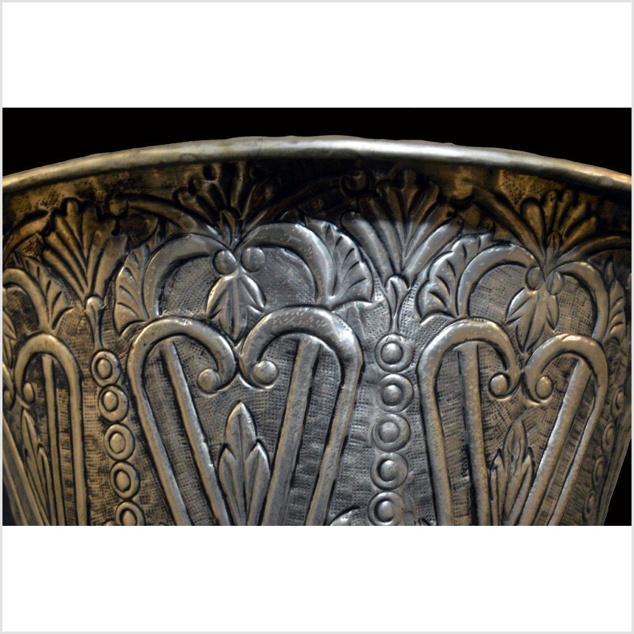 Hand Tooled Silver Plated Planter-4. Asian &amp; Chinese Furniture, Art, Antiques, Vintage Home Décor for sale at FEA Home