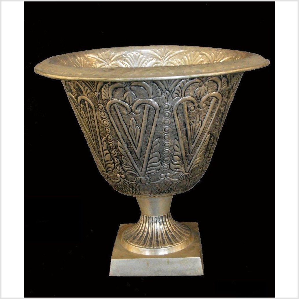 Hand Tooled Silver Plated Planter-1. Asian & Chinese Furniture, Art, Antiques, Vintage Home Décor for sale at FEA Home