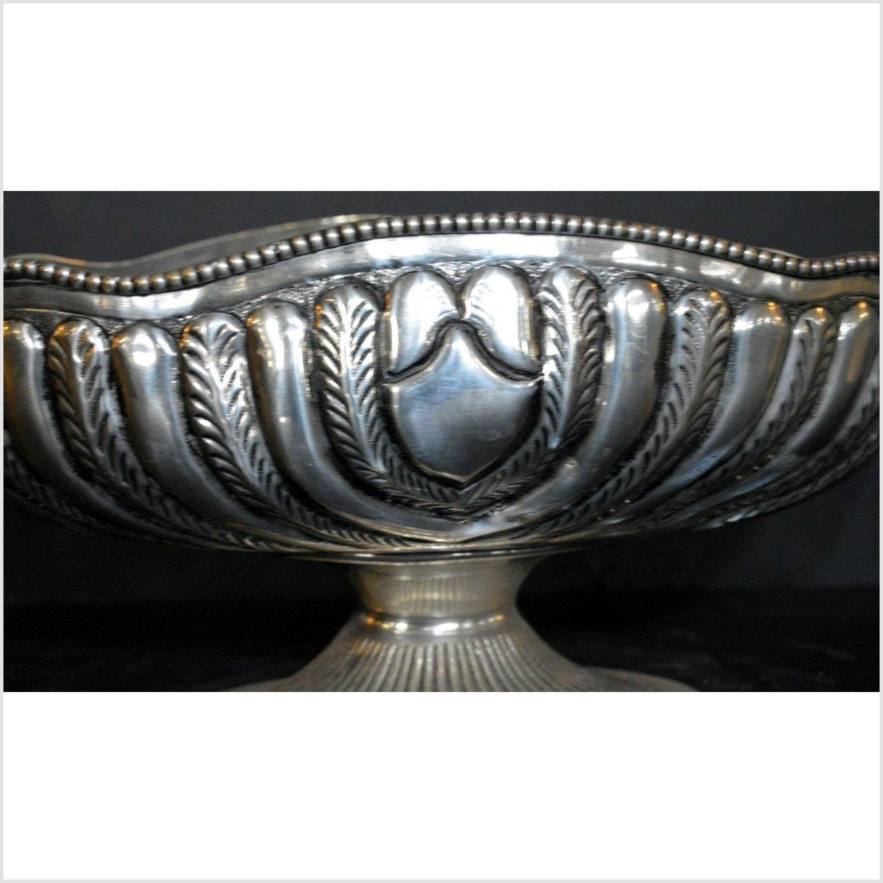 Hand Tooled Silver Plated Planter-3. Asian &amp; Chinese Furniture, Art, Antiques, Vintage Home Décor for sale at FEA Home